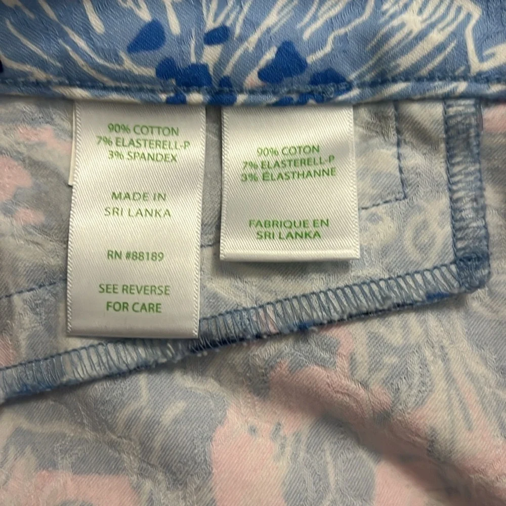 Lilly Pulitzer Kelly ankle pants size 0 floral blue and pink